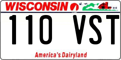 WI license plate 110VST