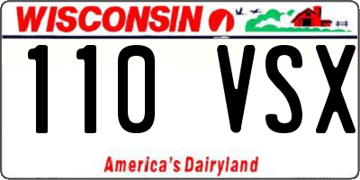 WI license plate 110VSX