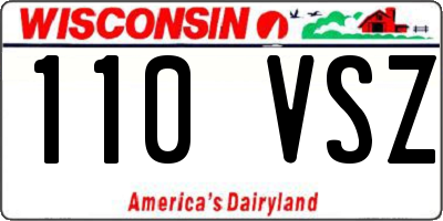 WI license plate 110VSZ
