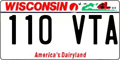 WI license plate 110VTA