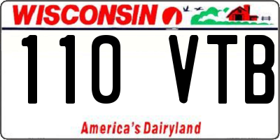 WI license plate 110VTB