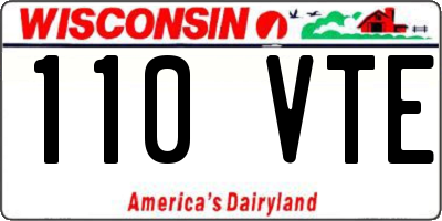 WI license plate 110VTE