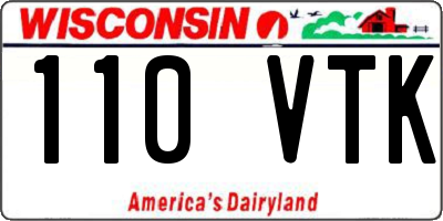 WI license plate 110VTK