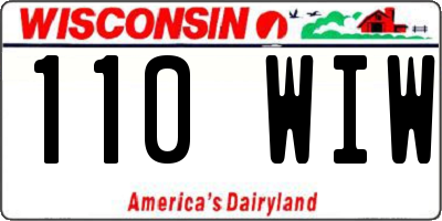 WI license plate 110WIW