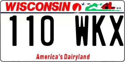 WI license plate 110WKX