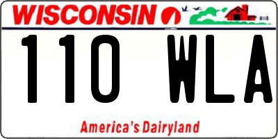 WI license plate 110WLA