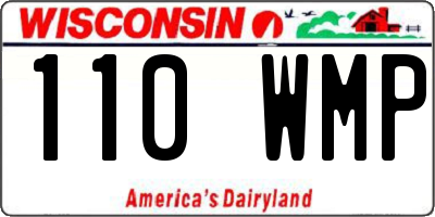 WI license plate 110WMP