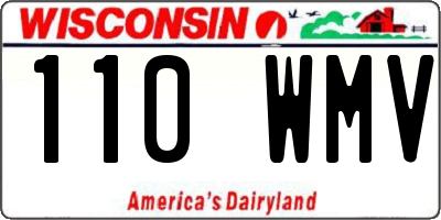 WI license plate 110WMV