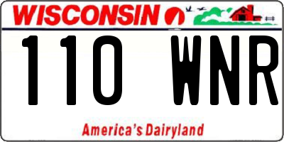 WI license plate 110WNR