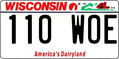 WI license plate 110WOE