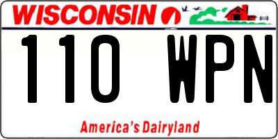 WI license plate 110WPN