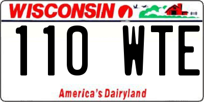 WI license plate 110WTE