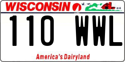 WI license plate 110WWL