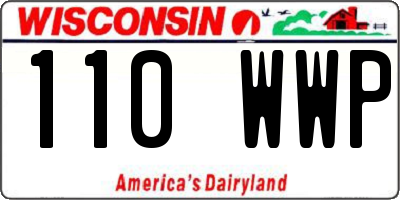 WI license plate 110WWP