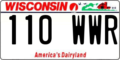 WI license plate 110WWR