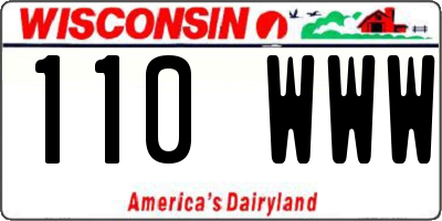 WI license plate 110WWW