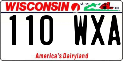 WI license plate 110WXA
