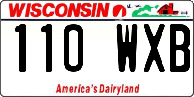 WI license plate 110WXB
