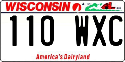 WI license plate 110WXC