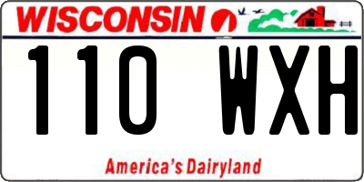 WI license plate 110WXH