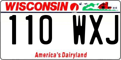 WI license plate 110WXJ