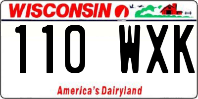 WI license plate 110WXK