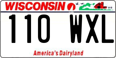 WI license plate 110WXL