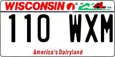 WI license plate 110WXM