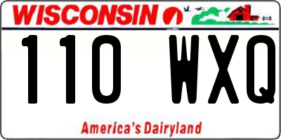 WI license plate 110WXQ