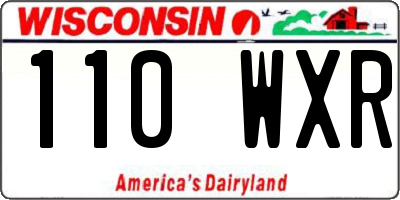 WI license plate 110WXR