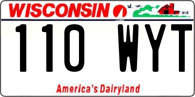 WI license plate 110WYT