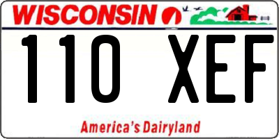 WI license plate 110XEF