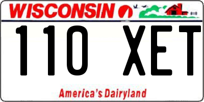 WI license plate 110XET