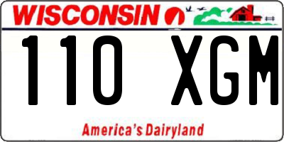 WI license plate 110XGM