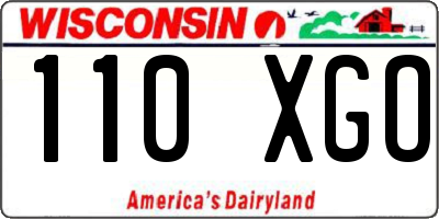 WI license plate 110XGO