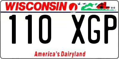 WI license plate 110XGP