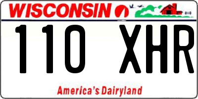 WI license plate 110XHR