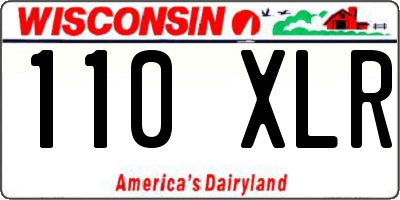 WI license plate 110XLR