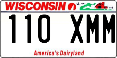 WI license plate 110XMM