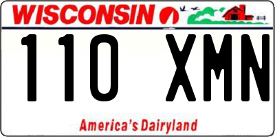 WI license plate 110XMN