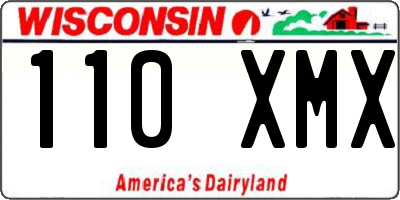 WI license plate 110XMX
