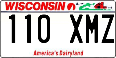 WI license plate 110XMZ