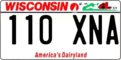 WI license plate 110XNA