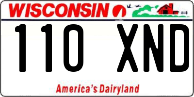 WI license plate 110XND