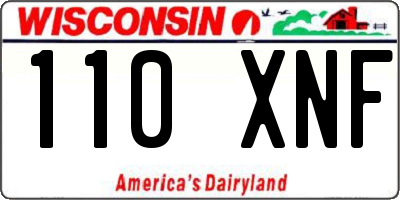 WI license plate 110XNF
