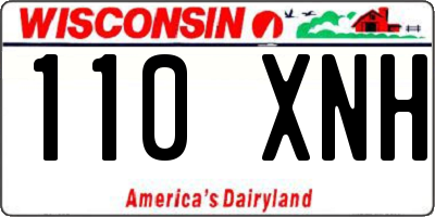WI license plate 110XNH