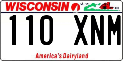 WI license plate 110XNM