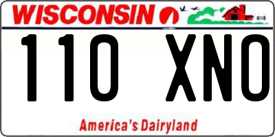 WI license plate 110XNO
