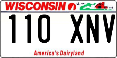 WI license plate 110XNV