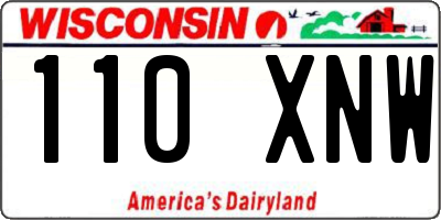 WI license plate 110XNW
